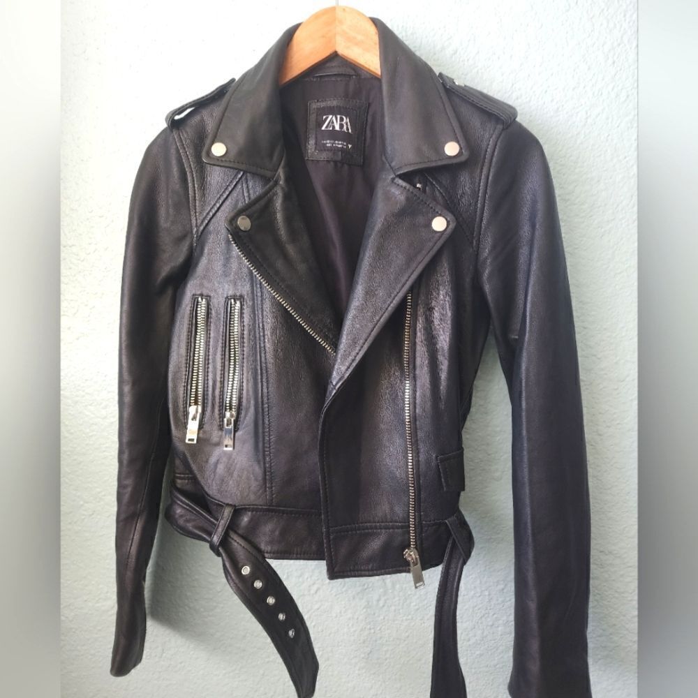 Zara Celebrity jacket Motorcycle zip up Biker jacket